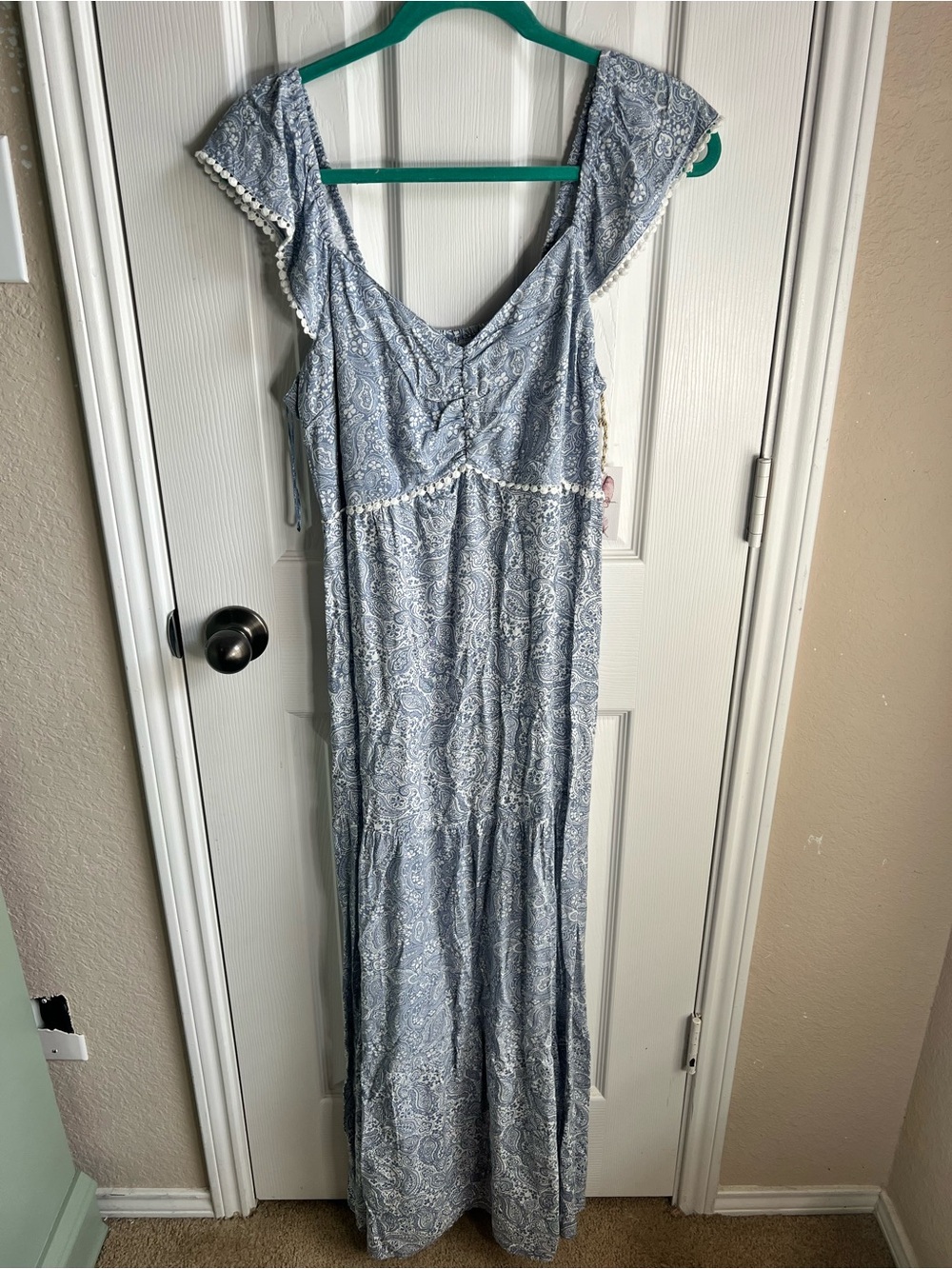Jessica Simpson Light Blue Paisley Maxi Dress